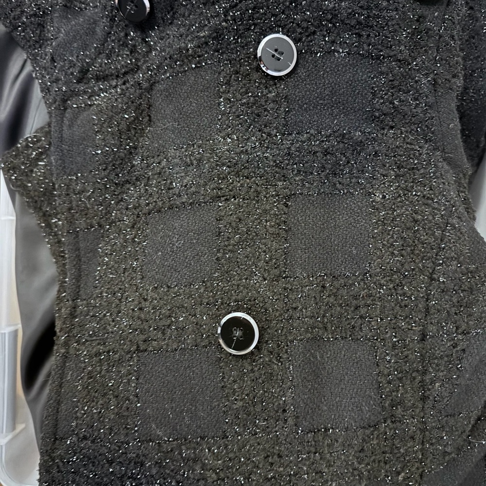 Mackage Black Elodie Shimmer Coat with Button Accents - Picture 9 of 9